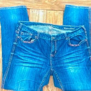 Cowgirl Tuff Women's Deep Blue Boot Cut Jeans